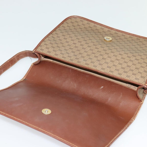 GUCCI Micro GG Supreme Web Sherry Line Bag PVC Beige Gold Auth th5905