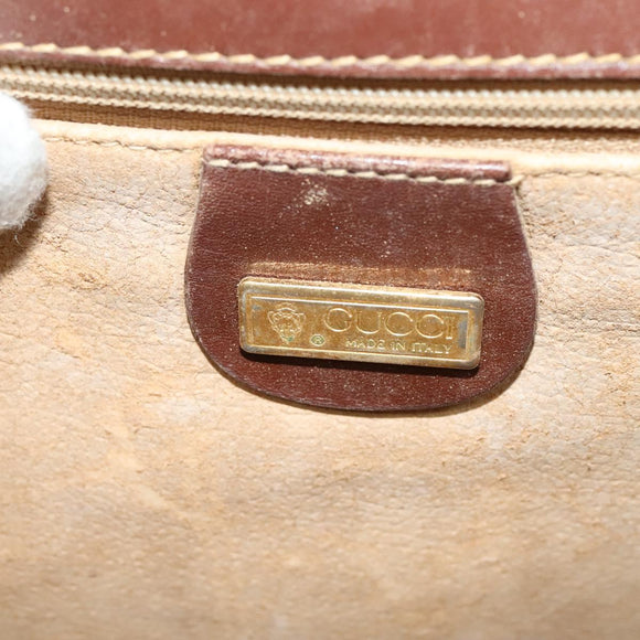 GUCCI Micro GG Supreme Web Sherry Line Bag PVC Beige Gold Auth th5905