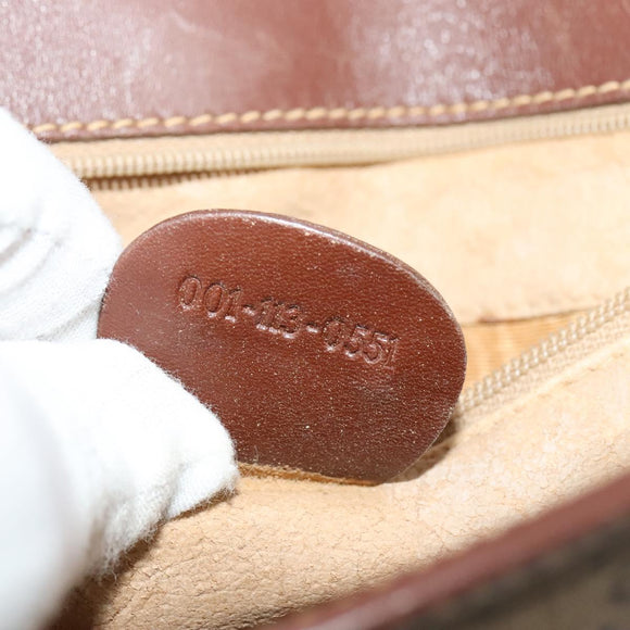 GUCCI Micro GG Supreme Web Sherry Line Bag PVC Beige Gold Auth th5905