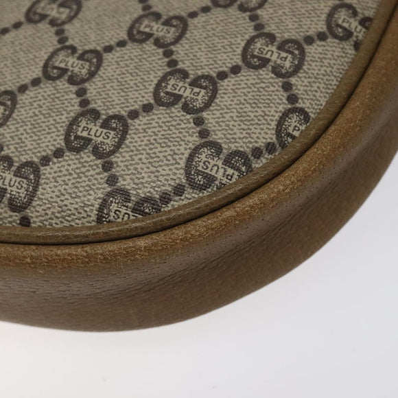 GUCCI GG Plus Supreme Shoulder Bag PVC Leather Beige Gold Auth th5906