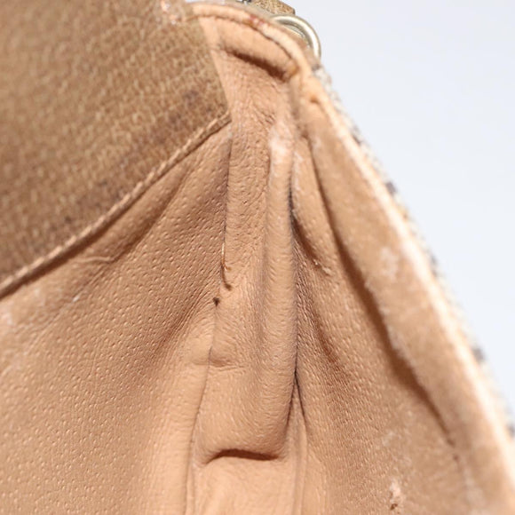 GUCCI GG Plus Supreme Shoulder Bag PVC Leather Beige Gold Auth th5906