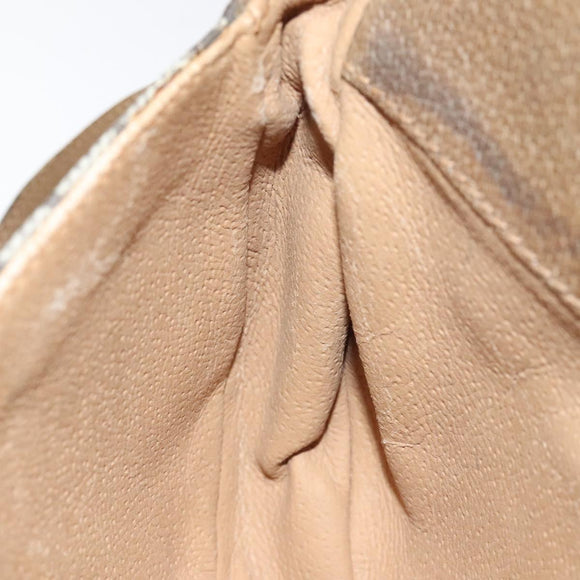 GUCCI GG Plus Supreme Shoulder Bag PVC Leather Beige Gold Auth th5906