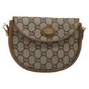 GUCCI GG Plus Supreme Shoulder Bag PVC Leather Beige Gold Auth th5906-13