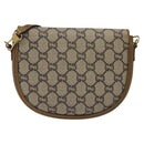 GUCCI GG Plus Supreme Shoulder Bag PVC Leather Beige Gold Auth th5906-2