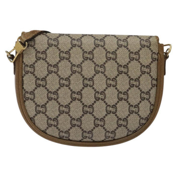 GUCCI GG Plus Supreme Shoulder Bag PVC Leather Beige Gold Auth th5906 - 0