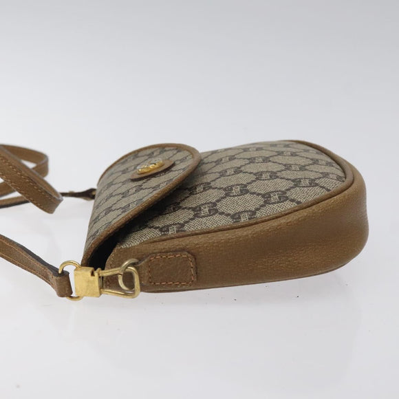 GUCCI GG Plus Supreme Shoulder Bag PVC Leather Beige Gold Auth th5906