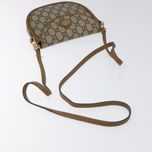 GUCCI GG Plus Supreme Shoulder Bag PVC Leather Beige Gold Auth th5906