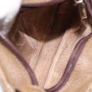 GUCCI GG Plus Supreme Shoulder Bag PVC Leather Beige Gold Auth th5907-12