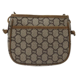 GUCCI GG Plus Supreme Shoulder Bag PVC Leather Beige Gold Auth th5907 - 0