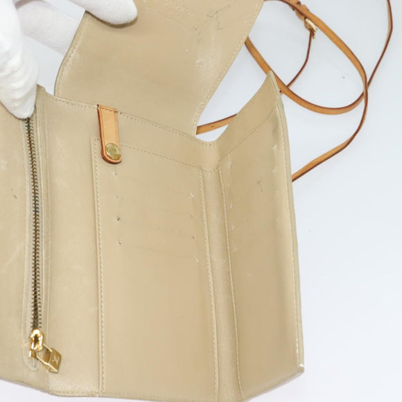 LOUIS VUITTON Monogram Vernis Walker Wallet Beige M91074 LV Auth th5910