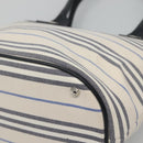 BURBERRY Hand Bag Canvas Beige Silver Auth th5915-9