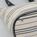 BURBERRY Hand Bag Canvas Beige Silver Auth th5915-11