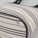 BURBERRY Hand Bag Canvas Beige Silver Auth th5915-12