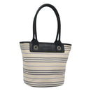 BURBERRY Hand Bag Canvas Beige Silver Auth th5915-1