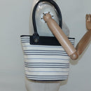 BURBERRY Hand Bag Canvas Beige Silver Auth th5915-21