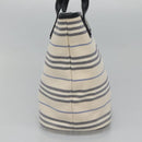 BURBERRY Hand Bag Canvas Beige Silver Auth th5915-3