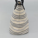 BURBERRY Hand Bag Canvas Beige Silver Auth th5915-5