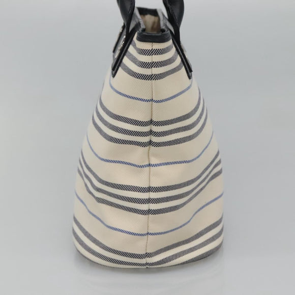 BURBERRY Hand Bag Canvas Beige Silver Auth th5915