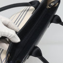 BURBERRY Hand Bag Canvas Beige Silver Auth th5915-6