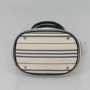 BURBERRY Hand Bag Canvas Beige Silver Auth th5915-9