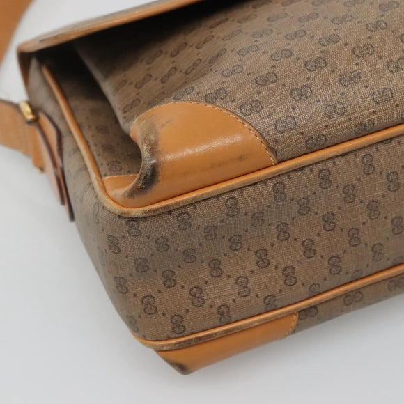 GUCCI Micro GG Supreme Shoulder Bag PVC Beige Gold 001 116 0924 Auth th5924