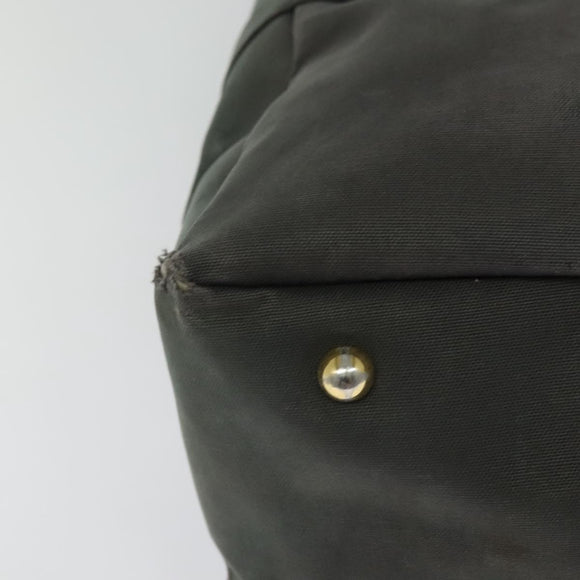 LOEWE Shoulder Bag Canvas Gray Gold Auth th5947