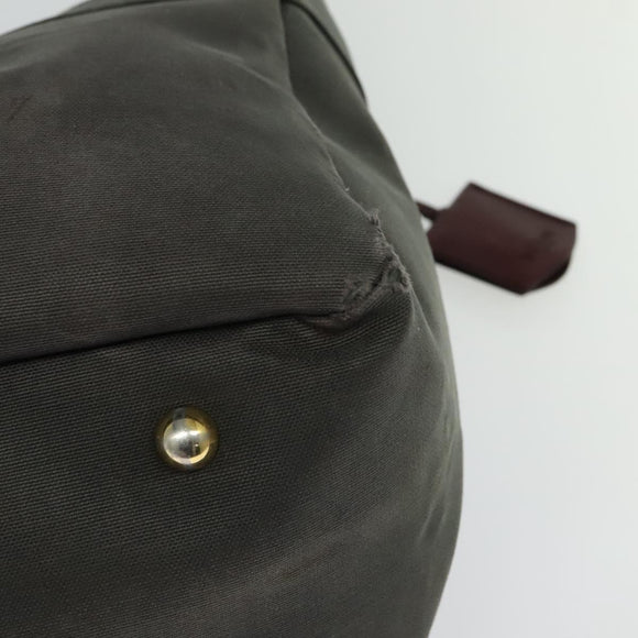 LOEWE Shoulder Bag Canvas Gray Gold Auth th5947