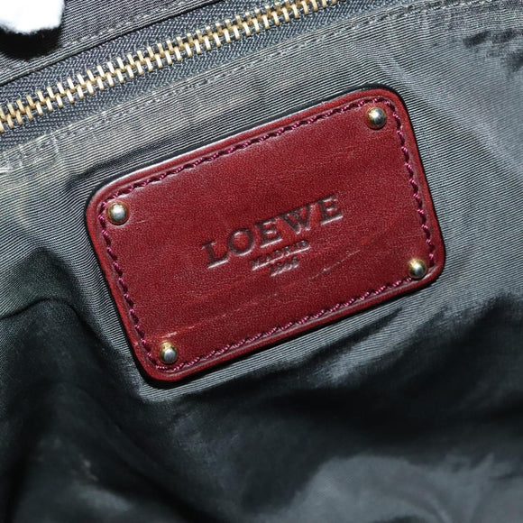 LOEWE Shoulder Bag Canvas Gray Gold Auth th5947