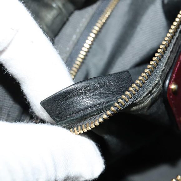 LOEWE Shoulder Bag Canvas Gray Gold Auth th5947