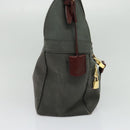 LOEWE Shoulder Bag Canvas Gray Gold Auth th5947-3