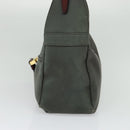 LOEWE Shoulder Bag Canvas Gray Gold Auth th5947-4