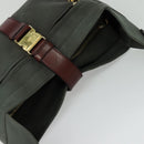 LOEWE Shoulder Bag Canvas Gray Gold Auth th5947-6