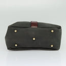 LOEWE Shoulder Bag Canvas Gray Gold Auth th5947-5
