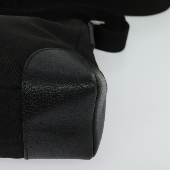 GUCCI GG Canvas Shoulder Bag Black Silver 114273 Auth th5949
