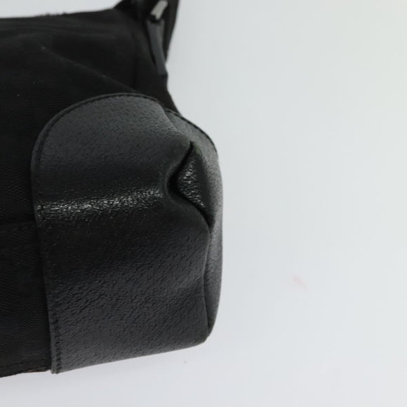 GUCCI GG Canvas Shoulder Bag Black Silver 114273 Auth th5949