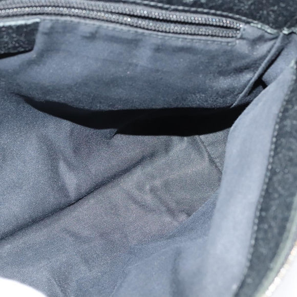 GUCCI GG Canvas Shoulder Bag Black Silver 114273 Auth th5949