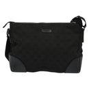 GUCCI GG Canvas Shoulder Bag Black Silver 114273 Auth th5949-13