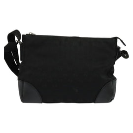 GUCCI GG Canvas Shoulder Bag Black Silver 114273 Auth th5949 - 0