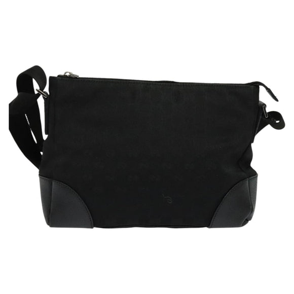 GUCCI GG Canvas Shoulder Bag Black Silver 114273 Auth th5949