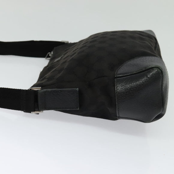 GUCCI GG Canvas Shoulder Bag Black Silver 114273 Auth th5949