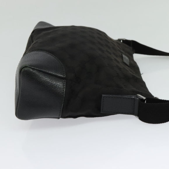 GUCCI GG Canvas Shoulder Bag Black Silver 114273 Auth th5949
