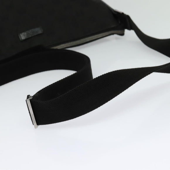 GUCCI GG Canvas Shoulder Bag Black Silver 114273 Auth th5949