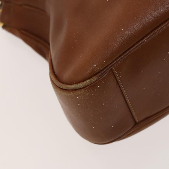 GUCCI Bamboo Hand Bag Leather 2way Brown Gold 001 3444 1638 Auth th5971