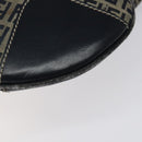 FENDI Zucchino Canvas Hand Bag Navy Silver Auth th6019-15