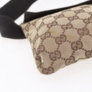 GUCCI GG Canvas Waist bag Beige Silver 28566 Auth th6023-11