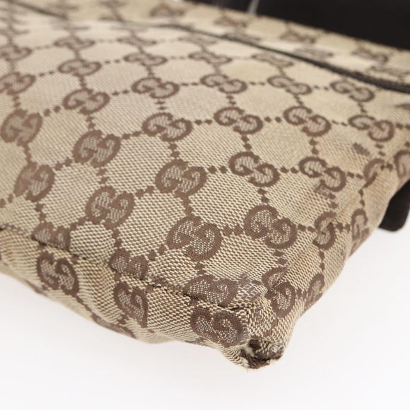 GUCCI GG Canvas Waist bag Beige Silver 28566 Auth th6023