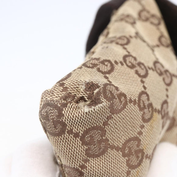 GUCCI GG Canvas Waist bag Beige Silver 28566 Auth th6023