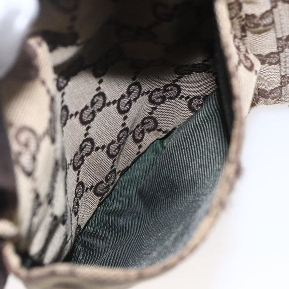 GUCCI GG Canvas Waist bag Beige Silver 28566 Auth th6023