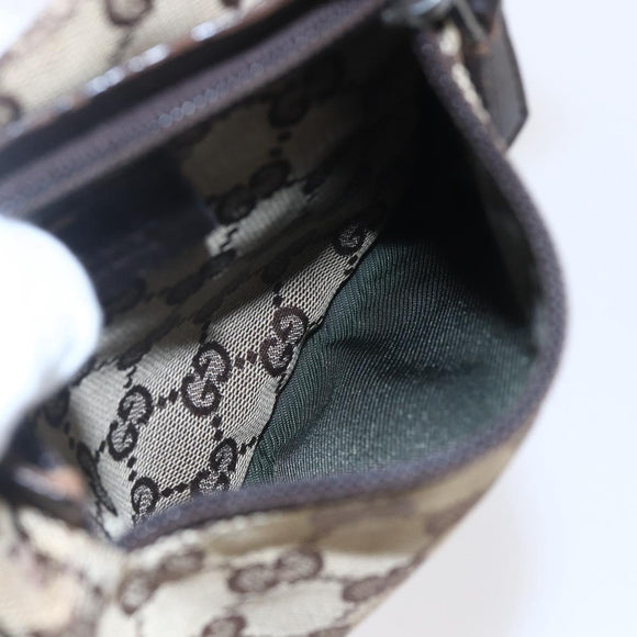 GUCCI GG Canvas Waist bag Beige Silver 28566 Auth th6023
