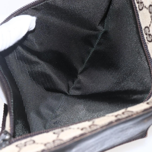 GUCCI GG Canvas Waist bag Beige Silver 28566 Auth th6023